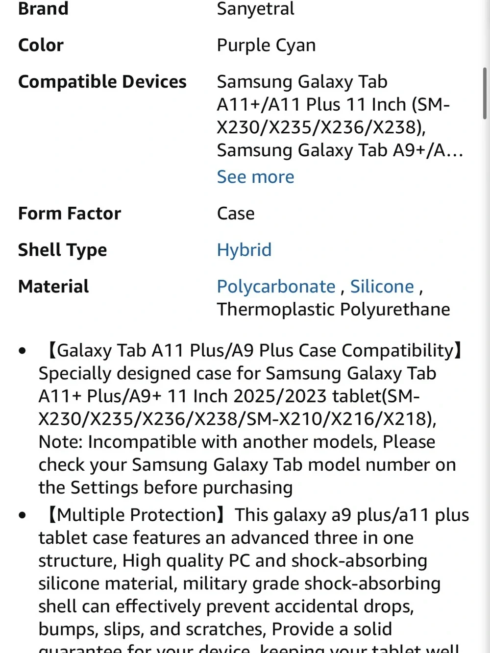 Shockproof case for galaxy tab